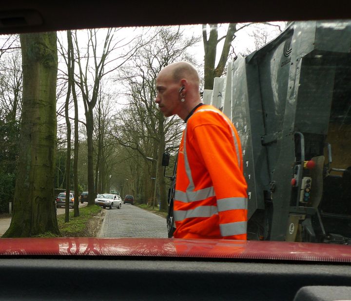 eemnesserweg; gezien richting laren door achterruit Oog-mobiel