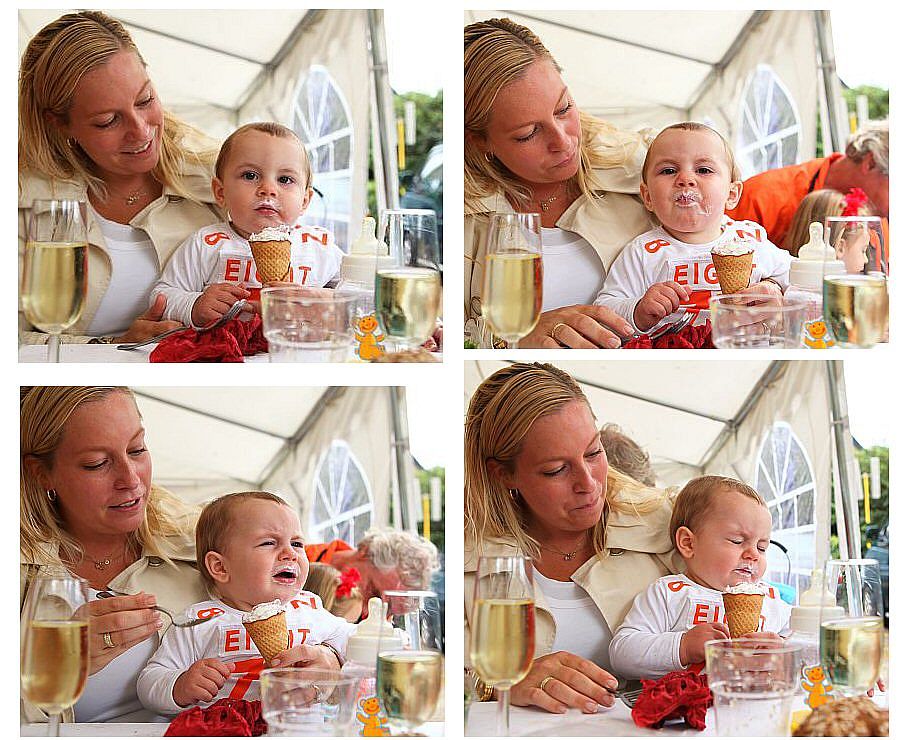 sophie-fleur en zoon jack op de dorpslunch zondag jl.