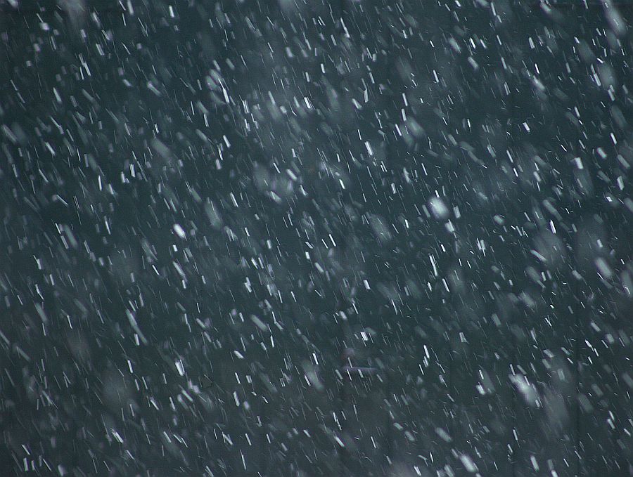 vallende sneeuw voor staldeur; 1/50 sec, f5.6/300 mm