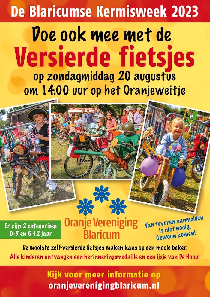 OVB flyer versierde fietsjes Kermisweek 2023